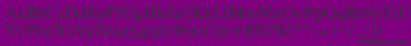 Georgia0-Schriftart – Schwarze Schriften auf violettem Hintergrund