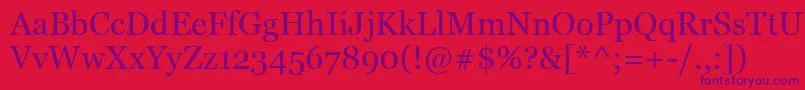 Georgia0 Font – Purple Fonts on Red Background