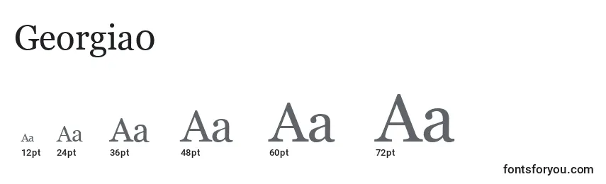 Tamanhos de fonte Georgia0