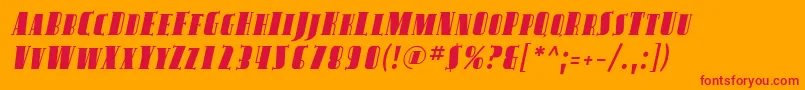 AvondaleScItalic Font – Red Fonts on Orange Background
