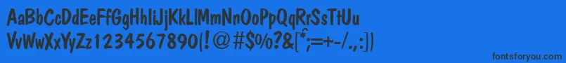 PolcasualRegularDb Font – Black Fonts on Blue Background