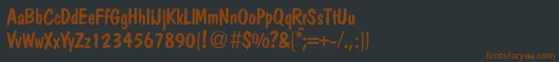 PolcasualRegularDb Font – Brown Fonts on Black Background