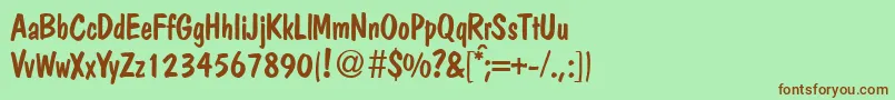 PolcasualRegularDb Font – Brown Fonts on Green Background