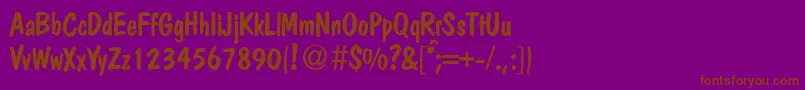 PolcasualRegularDb Font – Brown Fonts on Purple Background