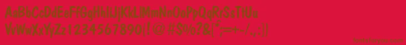 PolcasualRegularDb Font – Brown Fonts on Red Background