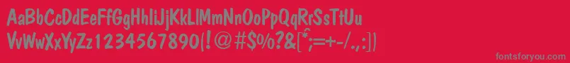 フォントPolcasualRegularDb – 赤い背景に灰色の文字