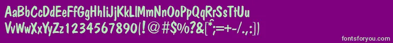 PolcasualRegularDb Font – Green Fonts on Purple Background