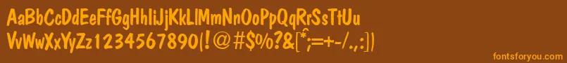 PolcasualRegularDb Font – Orange Fonts on Brown Background