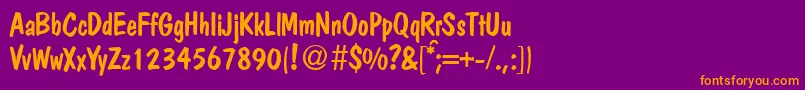 PolcasualRegularDb Font – Orange Fonts on Purple Background