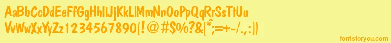 PolcasualRegularDb Font – Orange Fonts on Yellow Background