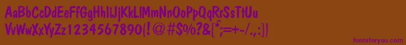 PolcasualRegularDb Font – Purple Fonts on Brown Background