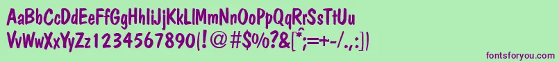 PolcasualRegularDb Font – Purple Fonts on Green Background