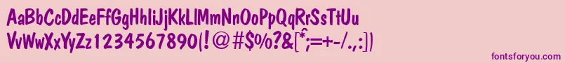 PolcasualRegularDb Font – Purple Fonts on Pink Background