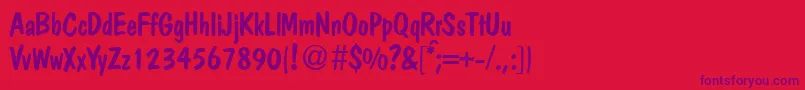 PolcasualRegularDb Font – Purple Fonts on Red Background