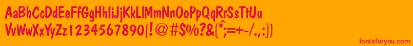 PolcasualRegularDb Font – Red Fonts on Orange Background