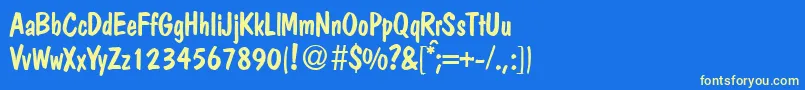 PolcasualRegularDb Font – Yellow Fonts on Blue Background