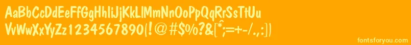 PolcasualRegularDb Font – Yellow Fonts on Orange Background