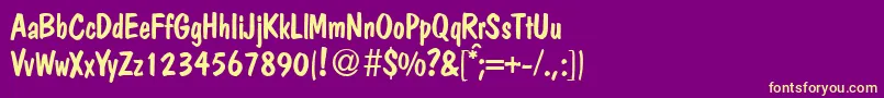 PolcasualRegularDb Font – Yellow Fonts on Purple Background