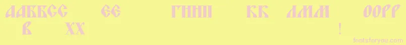 Blagovestfiveserifc Font – Pink Fonts on Yellow Background