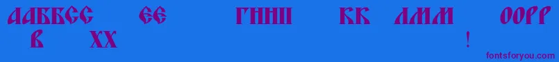 Blagovestfiveserifc Font – Purple Fonts on Blue Background