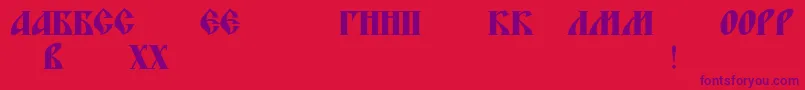 Blagovestfiveserifc Font – Purple Fonts on Red Background