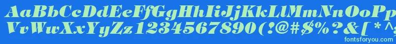 Шрифт SophisticateUltraSsiBlackItalic – зелёные шрифты на синем фоне