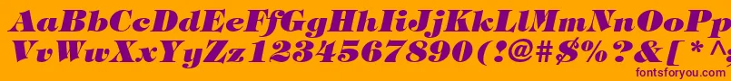 SophisticateUltraSsiBlackItalic-Schriftart – Violette Schriften auf orangefarbenem Hintergrund