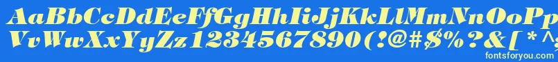 フォントSophisticateUltraSsiBlackItalic – 黄色の文字、青い背景