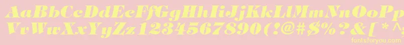 SophisticateUltraSsiBlackItalic Font – Yellow Fonts on Pink Background