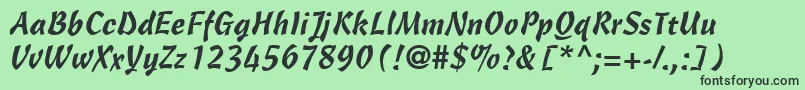 CascadeScriptLt Font – Black Fonts on Green Background