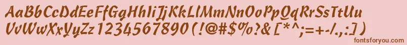 CascadeScriptLt Font – Brown Fonts on Pink Background