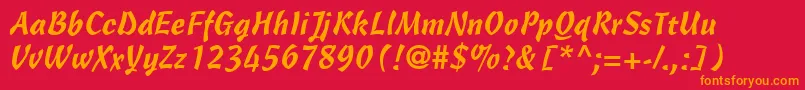 CascadeScriptLt Font – Orange Fonts on Red Background