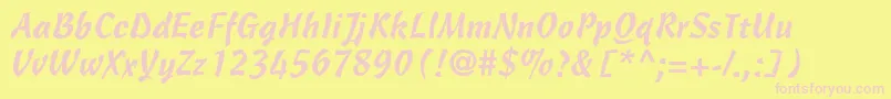CascadeScriptLt Font – Pink Fonts on Yellow Background
