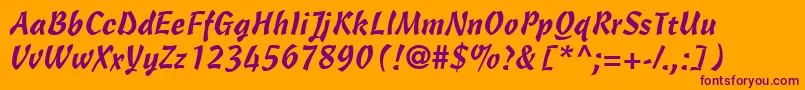 CascadeScriptLt Font – Purple Fonts on Orange Background