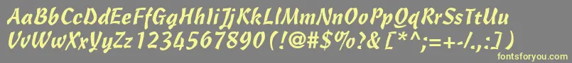 CascadeScriptLt Font – Yellow Fonts on Gray Background