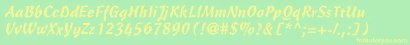CascadeScriptLt Font – Yellow Fonts on Green Background