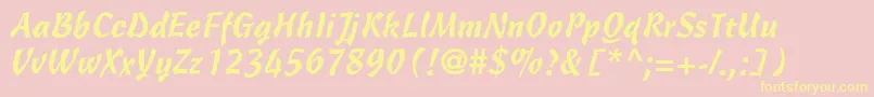 CascadeScriptLt Font – Yellow Fonts on Pink Background