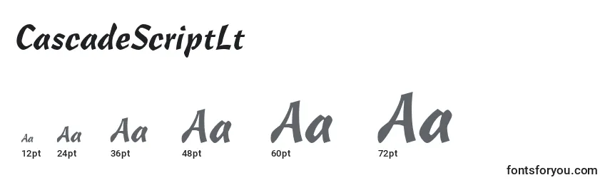 CascadeScriptLt Font Sizes