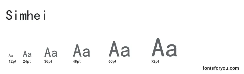 Simhei Font Sizes