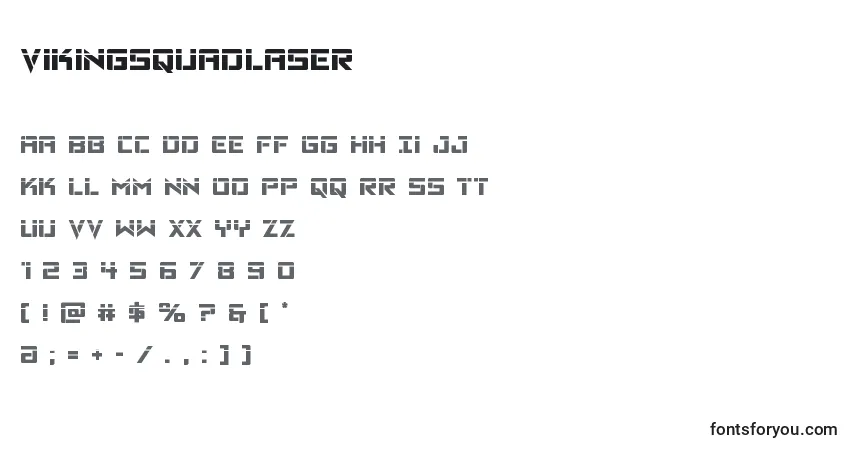A fonte Vikingsquadlaser – alfabeto, números, caracteres especiais