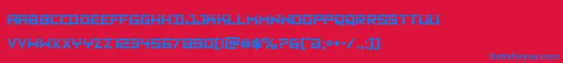 Vikingsquadlaser-Schriftart – Blaue Schriften auf rotem Hintergrund