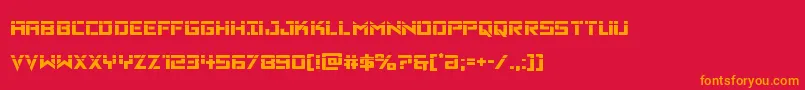 フォントVikingsquadlaser – 赤い背景にオレンジの文字