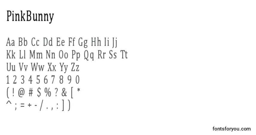 Шрифт PinkBunny – алфавит, цифры, специальные символы