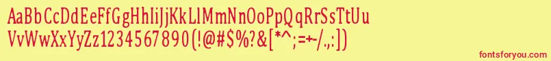 PinkBunny-Schriftart – Rote Schriften auf gelbem Hintergrund