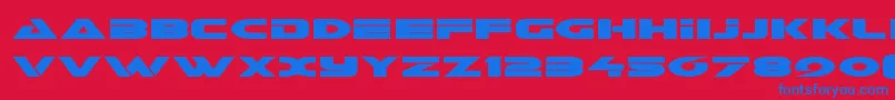 Fonte Galantexpand – fontes azuis em um fundo vermelho