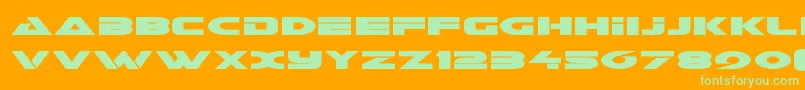 Galantexpand-Schriftart – Grüne Schriften auf orangefarbenem Hintergrund