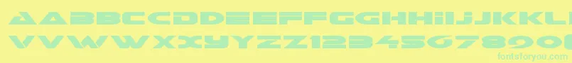 Czcionka Galantexpand – zielone czcionki na żółtym tle