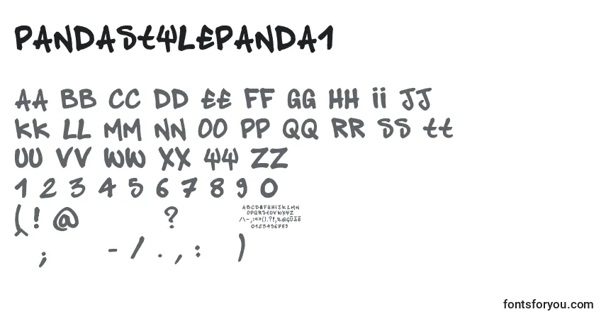 Czcionka Pandastylepanda1 – alfabet, cyfry, specjalne znaki