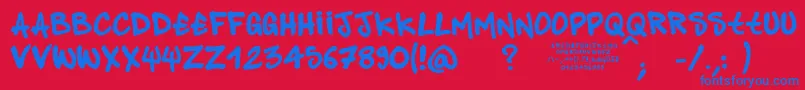 Pandastylepanda1 Font – Blue Fonts on Red Background