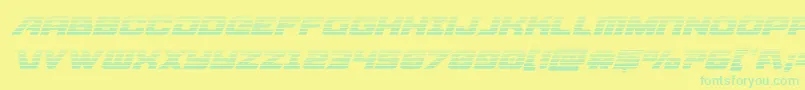 Czcionka Aircruisergradital – zielone czcionki na żółtym tle